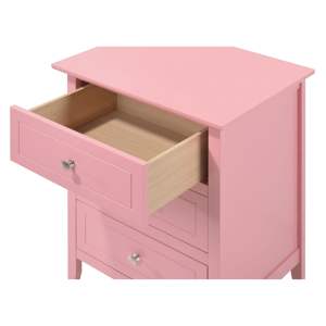 DB Contemporary Pink Nightstand Encantadores muebles de dormitorio de madera modernos para uso en la sala de estar del hogar - Product Image 3