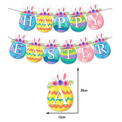 Décorations de Pâques Hstyle, ballons de Pâques, lapin, carotte, vaisselle en papier avec ballons en latex imprimés pour fête de Pâques, baby shower - Product Image 2
