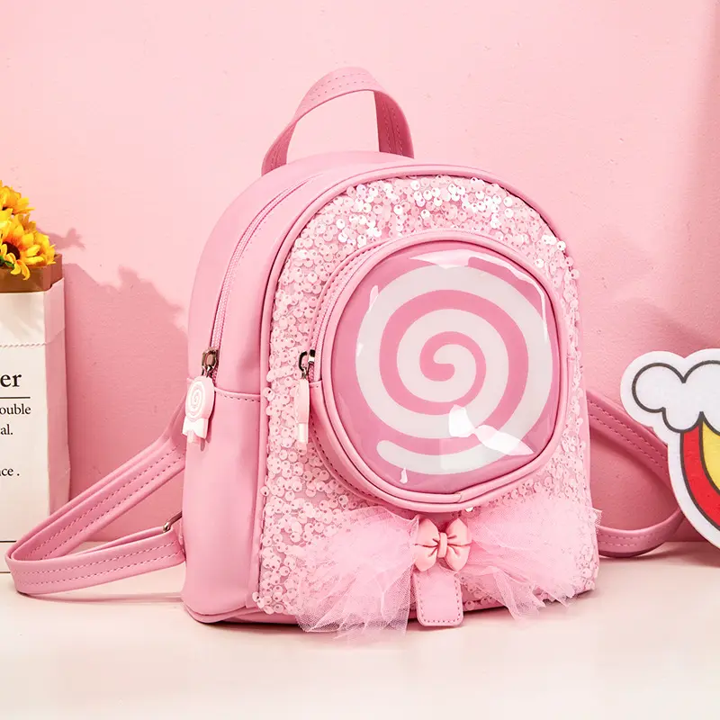 New girls backpack leisure travel lollipop small schoolbag LED light fashion cute princess children backpack shoulder school bag