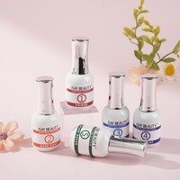 Kit de vernis à ongles professionnel en gel transparent 15 ml avec logo personnalisé, base et top coat, liquide pour trempage, application facile, longue tenue, pour nail art DIY