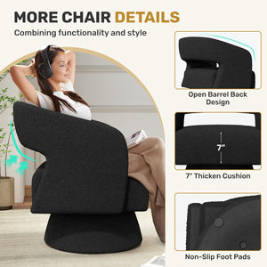 Sillón Giratorio de Diseño, Extra Grande, de Terciopelo, Moderno y Lujoso, para Sala de Estar, Dormitorio, Apartamento, Comedor, Oficina en Casa, Exterior, Hotel - Product Image 4