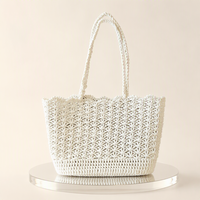 Sac fourre-tout moderne et élégant en crochet pour courses, réutilisable, lavable, en coton et maille, pour l'extérieur