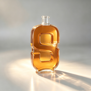 Botellas de Vidrio <span class=keywords><strong>con</strong></span> Formas Únicas, Variedad de Letras a Elegir, Botellas <span class=keywords><strong>con</strong></span> Etiqueta Personalizada OEM para Licor, <span class=keywords><strong>Vodka</strong></span>, Ginebra, Whisky, Tapa de Vidrio Personalizada - Product Image 1