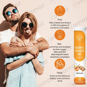 आज़ गर्म बिक्री विटामिन सी डी अपवर्सन टैबलेट 1000 मिलीग्राम प्रतिरक्षा समर्थन के साथ तेज अवशोषण अदरक का स्वाद - Product Image 4