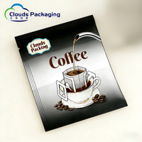 Sachet alimentaire portable en plastique pour thé, avec impression de logo personnalisée, thermoscellable, emballage jetable pour café