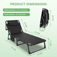 Lit de camping pliable réglable et portable, robuste, pour les voyages en famille