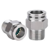 Connecteurs pneumatiques en acier inoxydable, adaptateur rapide à brancher, filetage mâle NPT, raccord pneumatique droit à pousser