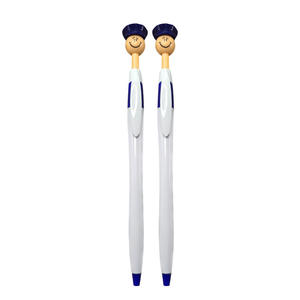 Stylo à bille en plastique avec logo personnalisé visage souriant chapeau de police stylo clic jouet promotionnel pour l'école et le bureau événements - Product Image 3