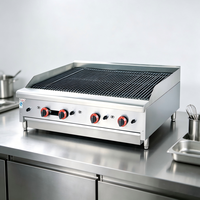 Grill à gaz de comptoir robuste en acier inoxydable pour la cuisson des steaks, de la viande et des fruits de mer