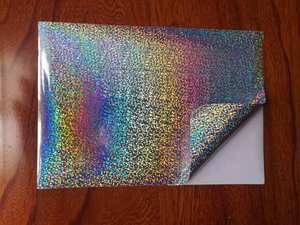 Film adhésif holographique arc-en-ciel brillant imperméable A4 personnalisé avec effet 3D - Product Image 3