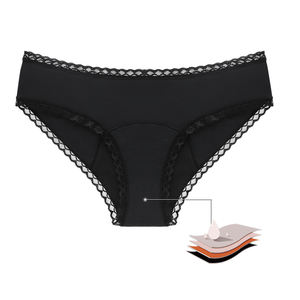蕾丝棉4层防漏月经期内裤快速吸水女童内裤 - Product Image 1