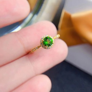 Vente chaude Bon <span class=keywords><strong>Prix</strong></span> 3 Pièces De Mariage Personnalisé S925 En <span class=keywords><strong>Argent</strong></span> Sterling Vintage Dainty Naturel Diopside Anneaux Ensemble - Product Image 3