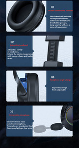 Nueva llegada K9 Black Demon versión Cat Ear Gaming auriculares <span class=keywords><strong>con</strong></span> micrófono RGB luminoso <span class=keywords><strong>con</strong></span> cable <span class=keywords><strong>Gamer</strong></span> auriculares para teléfono ordenador - Product Image 5