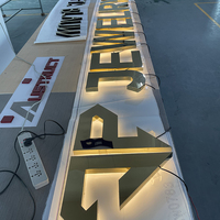 Letrero de empresa de logotipo de publicidad exterior con letras de canal de iluminación LED de acero inoxidable iluminado 3D personalizado para tienda, oficina, Parque