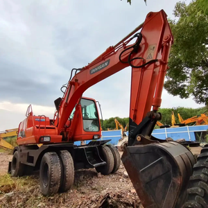 Excavadora Doosan de segunda mano en excelentes condiciones de trabajo, excavadora hidráulica Doosan con ruedas de dos ruedas a la venta - Product Image 4