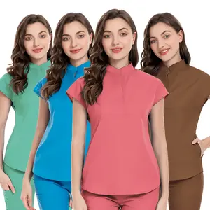 2024 Wholesale Medical Nursing Uniform Sets Hospital Care Suit Medical Scrub Sets Women Stylish Plus Size Stretch Scrub Uniform