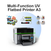 Printer Flatbed Digital Multifungsi Portabel Layar Sentuh Otomatis Tinta UV A3 Desain Baru Ayf dengan Head Eps I3200 Multiwarna