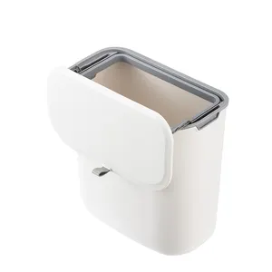 Plastic Bin Mini Trash Can Wall Mounted Trash Bin Hand Pressing Car Trash Can Kitchen And Bathroom