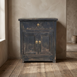 <b>Rustic</b> Solid Wood Living Room <b>Cabinet</b> with 1 Drawer and 2 Raised Panel Doors Antique Finish Storage Furniture - Product Image 1