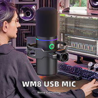 Nuevo Micrófono Dinámico Cardioide WM8 con Cancelación de Ruido, Interfaz XLR, 48V, Cableado, para Conferencias, Grabación, Doblaje, Escritorio