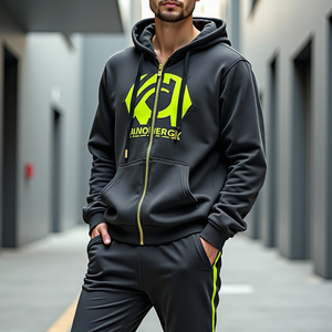 Ensemble de sweats à capuche unisexe grande taille en polaire respirant et écologique, imprimé, pour l'extérieur, avec logo personnalisé – Collection Automne-Hiver de haute qualité - Product Image 5