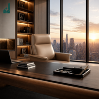 Chaise de bureau de direction de luxe en cuir à dossier haut, pivotante, avec base métallique, pour PDG, directeur, bureau, lieu de travail, salle de conférence