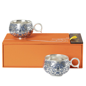 Silver Gilded Square Teapot Porcelain Kung Fu Tea Set With Lid Dehua Origin Gift Box <b>One</b> Teapot Two <b>Cups</b> - Product Image 5