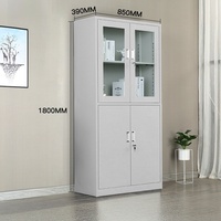 Archivador de Acero Moderno Ajustable y con Cerradura, con Puertas de Vidrio, para Oficina en Casa y Uso Comercial en Exteriores