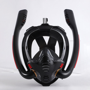 Masque de plongée intégral à double tube en silicone liquide et verre trempé pour adultes - Product Image 1