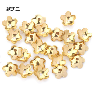 Soporte de Perlas de Acero Inoxidable con Forma de Flor Dorada, Tapa para Cuentas, Fornituras de Joyería DIY, Forma de Pétalo, 12mm - Product Image 4