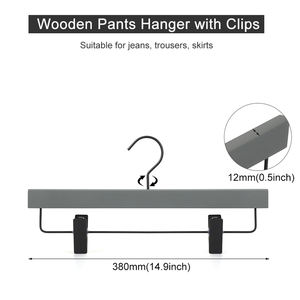 Smooth Rubber Coated Wooden Pants <strong>Hangers</strong> for Luxury Store Jeans Trouser Skirt - Product Image 3