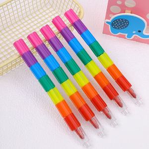 Grand ensemble de 7 crayons de couleur à emboîter, 7 couleurs, pour étudiants, <span class=keywords><strong>pastel</strong></span> à l'huile, crayon gras, peinture, graffiti, crayons carrés en plastique - Product Image 1