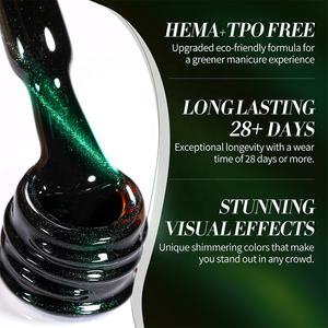 BORN PRETTY-Vernis à Ongles Gel Magnétique Rouge Foncé Vert Oeil de Chat Vernis Semi Permanent sans HEMA Gel UV Non TPO - Product Image 6