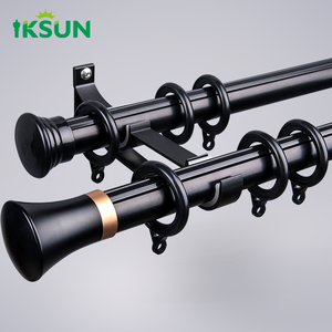 Iksun Customized 19-22ft Window Double Adjustable Ceiling Mount Curtain Rod for Home Decor - Product Image 1