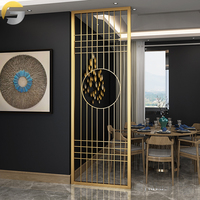 Divisor de habitación de acero inoxidable y división de pantalla, diseño moderno, decoración Interior, línea de pelo, ZE0778