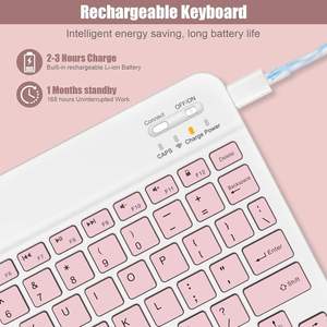 In Stock Hot Sale <b>10</b> <b>Inch</b> MINI Ultra Thin Rechargeable 78 Keys bluetooth Wireless Plastic Keyboard for IPAD - Product Image 5