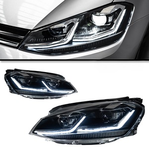 Gruppo Fari Anteriori per Volkswagen <span class=keywords><strong>Golf</strong></span> <span class=keywords><strong>7</strong></span> 2013-2017: Aggiornamento con Luci Diurne a LED, Indicatori di Direzione Sequenziali, Sistema a Quattro Lenti - Product Image 4