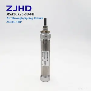 ZJHD Mini cilindro de ar pneumático MSA20X25-SU-FB de ação única de retorno por sopro de furos AC34C-1HP