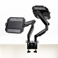 Nouveau support de moniteur en acier allié réglable au design moderne avec bras inclinable à 90° pour deux écrans, support pour deux ordinateurs portables