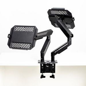 Nouveau <span class=keywords><strong>support</strong></span> de moniteur en acier allié réglable au design moderne avec bras inclinable à 90° pour deux <span class=keywords><strong>écran</strong></span>s, <span class=keywords><strong>support</strong></span> pour deux ordinateurs portables - Product Image 3