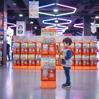 Distributeur automatique de capsules transparentes orange avec système de paiement par jetons, capacité de 100 à 300 unités, 15 kg, pour la vente au détail