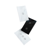 Interrupteur intelligent Wi-Fi Tuya 1 2 3 voies, variateur de lumière Wi-Fi, panneau en verre blanc tactile, 2 voies, Zigbee, variateur de lumière LED 220V