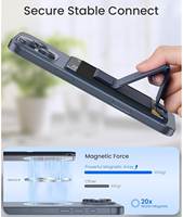 Soporte Magnético para Tarjetas de Cuero PU con Ranuras para Tarjetas y Billetera, Compatible con Uso en Oficina/Escritorio
