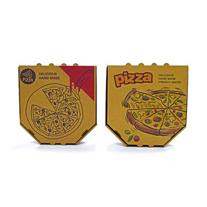 Boîte à pizza personnalisée en papier ondulé brun rouge jaune noir Boîte d'emballage alimentaire en papier kraft - Product Image 6