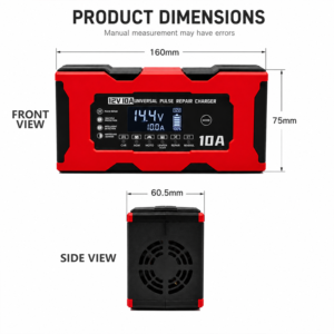 Cargador de Batería de Coche de 12V 10A a Precio de Fábrica, Certificado CE/FCC/RoHS, Pantalla LCD Inteligente, Enchufe Personalizado, OEM ODM, Batería de Plomo-Ácido, Carga por Pulsos - Product Image 2