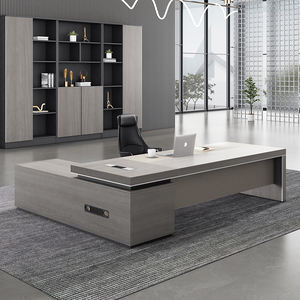 Conjunto Moderno de Escritorio y Silla Ejecutiva Estilo Tablero Grande para Gerente de Oficina Escritorio Blanco Mesa de Ordenador - Product Image 5