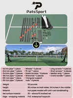 Système de filet de pickleball standard USAPA avec base mobile à poulies |   Filet en PE haute stabilité pour l'entraînement et la compétition professionnels