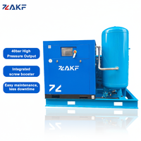 Compresor de Aire Portátil ZAKF de Alta Presión 40 Bar 4.0Mpa 8.0m3/min con Pistón de Tornillo, Refrigerado por Aire y Tanque de Aire para Soplado de Botellas PET