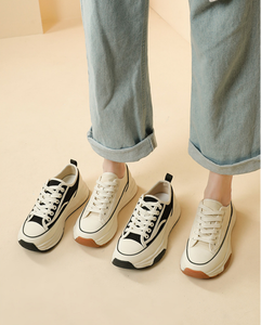 Zapatos Mocasines con Cordones para Mujer, Suela Gruesa, Plataforma de Lona, Suela de Goma, Planos, Primavera, Verano, Invierno, Novedad 2024 - Product Image 5
