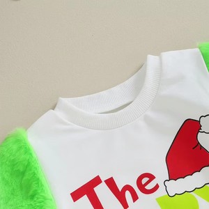 2026 Combinaison <span class=keywords><strong>pull</strong></span> pour bébé 'Le Bébé qui a volé Noël' à manches en fourrure verte, pour bébés garçons et filles, style Grinch <span class=keywords><strong>de</strong></span> Noël - Product Image 5